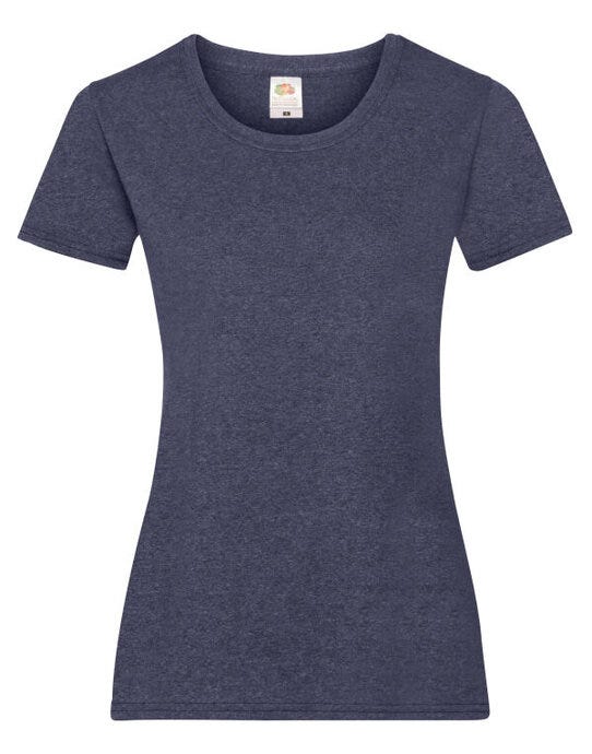 Fruit Of The Loom 61372 FOTL Ladies Valueweight T - Vintage Heather Navy