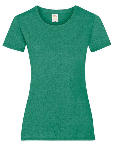Fruit Of The Loom 61372 FOTL Ladies Valueweight T - Retro Heather Green