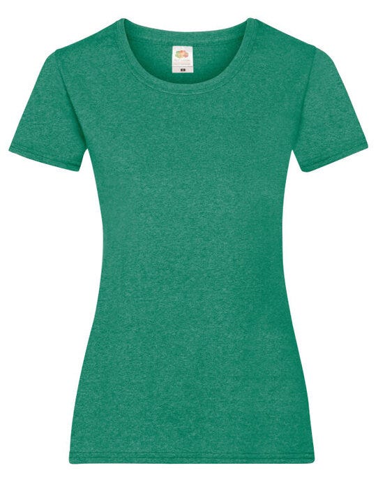Fruit Of The Loom 61372 FOTL Ladies Valueweight T - Retro Heather Green