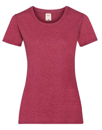 Fruit Of The Loom 61372 FOTL Ladies Valueweight T - Vintage Heather Red