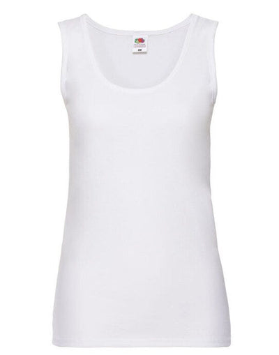 Fruit Of The Loom 61376 FOTL Ladies Valueweight Athletic Vest - White