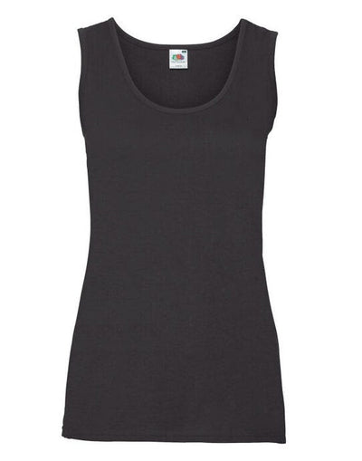 Fruit Of The Loom 61376 FOTL Ladies Valueweight Athletic Vest - Black