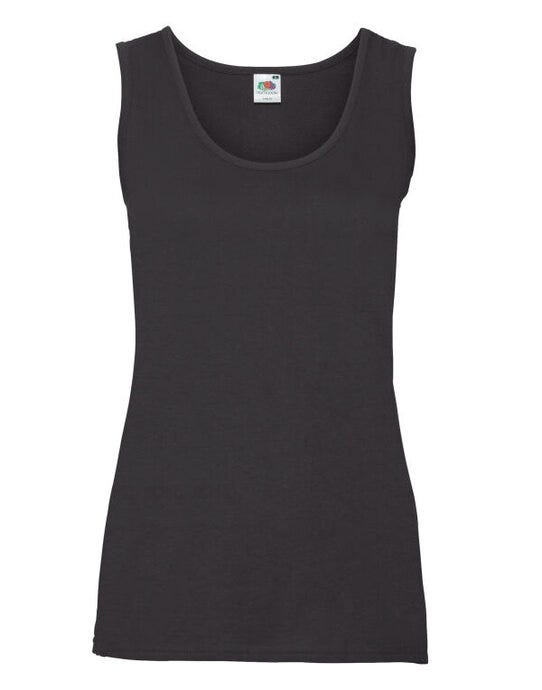Fruit Of The Loom 61376 FOTL Ladies Valueweight Athletic Vest - Black