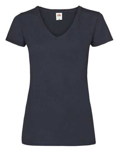 Fruit Of The Loom 61398 FOTL Ladies Valueweight V Neck T - Deep Navy