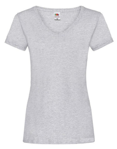 Fruit Of The Loom 61398 FOTL Ladies Valueweight V Neck T - Heather Grey