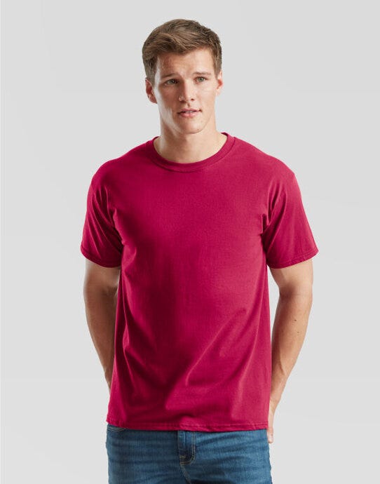 Fruit Of The Loom 61422 FOTL Mens Ringspun Premium T - Cranberry