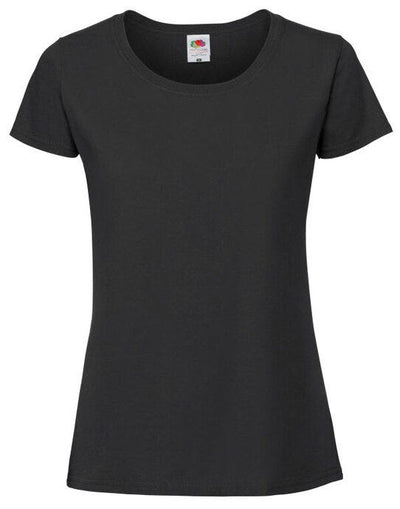 Fruit Of The Loom 61424 FOTL Ladies Ringspun Premium T - Black