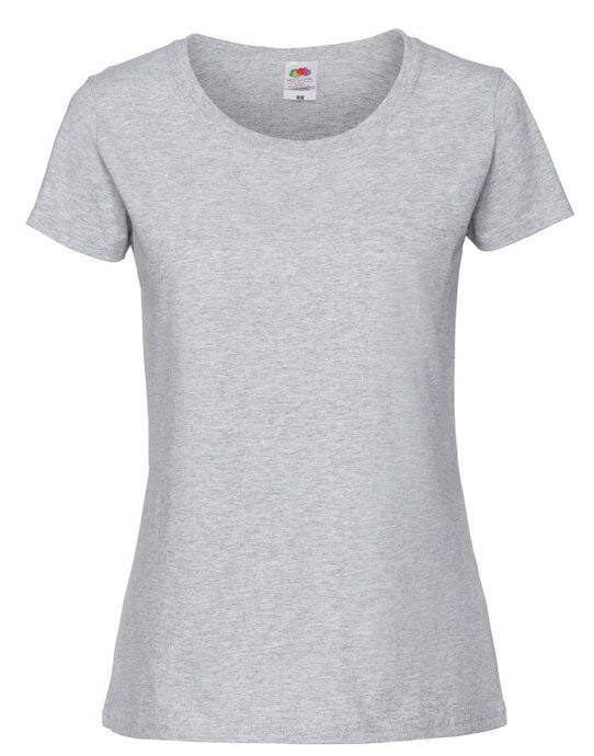 Fruit Of The Loom 61424 FOTL Ladies Ringspun Premium T - Heather Grey