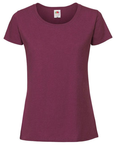 Fruit Of The Loom 61424 FOTL Ladies Ringspun Premium T - Burgundy