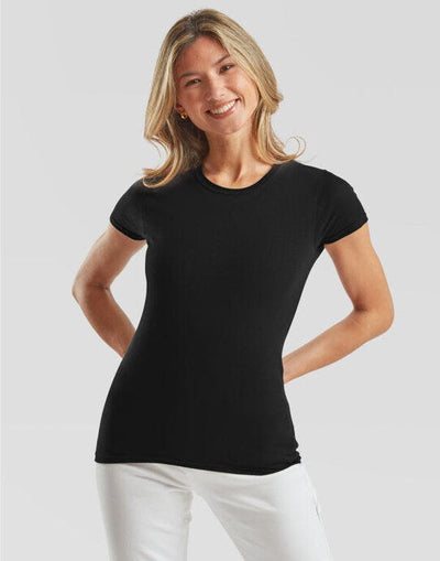 Fruit Of The Loom 61432 FOTL Ladies Iconic 150 T - Black