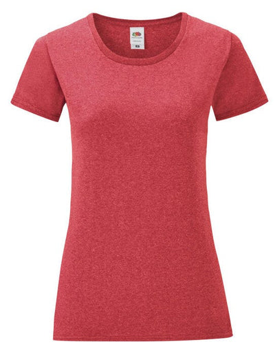 Fruit Of The Loom 61432 FOTL Ladies Iconic 150 T - Vintage Heather Red