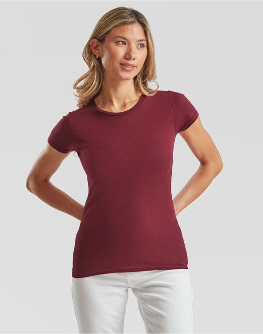 Fruit Of The Loom 61432 FOTL Ladies Iconic 150 T - Burgundy