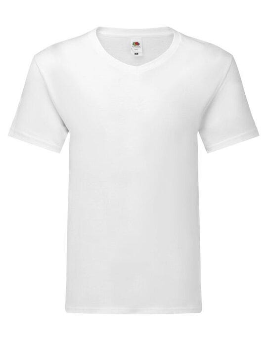 Fruit Of The Loom 61442 FOTL Mens Iconic 150 V-Neck T - White