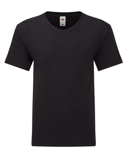 Fruit Of The Loom 61442 FOTL Mens Iconic 150 V-Neck T - Black