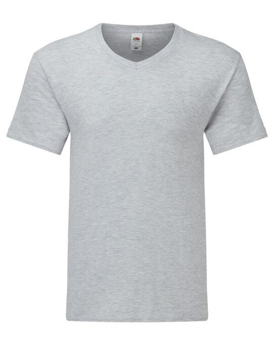 Fruit Of The Loom 61442 FOTL Mens Iconic 150 V-Neck T - Heather Grey