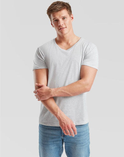 Fruit Of The Loom 61442 FOTL Mens Iconic 150 V-Neck T - Heather Grey