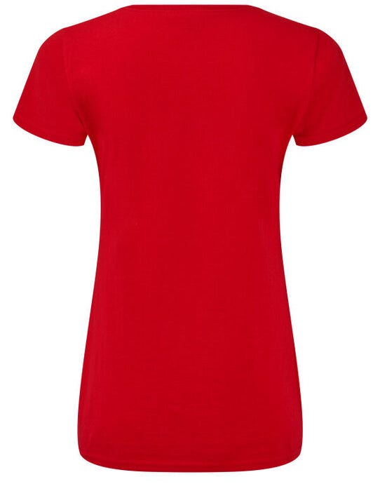 Fruit Of The Loom 61444 FOTL Ladies Iconic 150 V-Neck T - Red