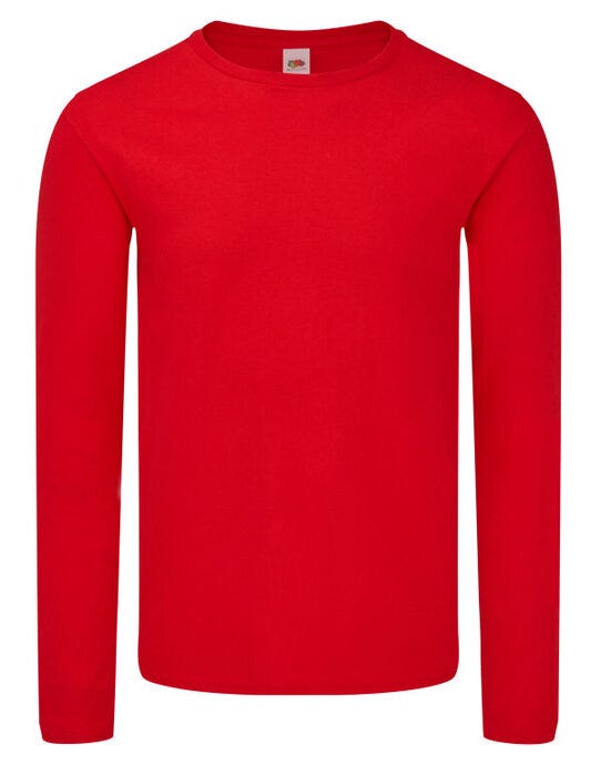 Fruit Of The Loom 61446 FOTL Iconic 150 Long Sleeve T - Red