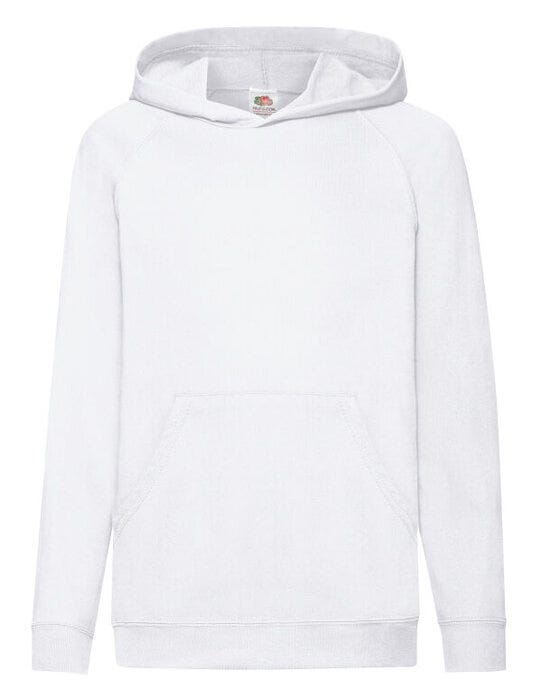 Fruit Of The Loom 62009 FOTL Kids Lightweight Hooded Sweat - White
