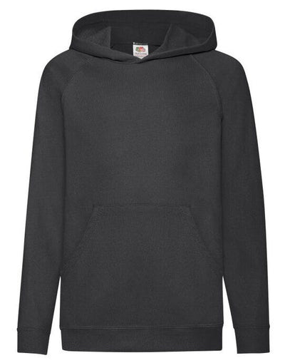 Fruit Of The Loom 62009 FOTL Kids Lightweight Hooded Sweat - Black