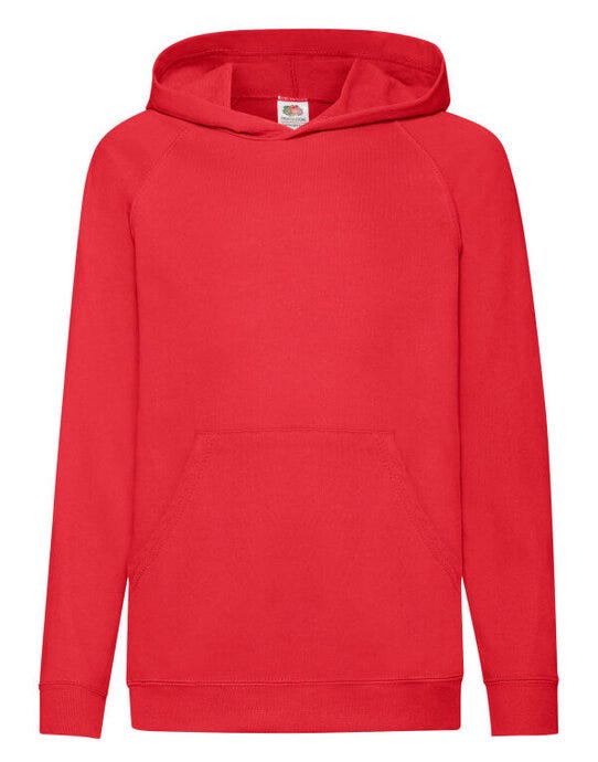 Fruit Of The Loom 62009 FOTL Kids Lightweight Hooded Sweat - Red