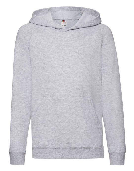 Fruit Of The Loom 62009 FOTL Kids Lightweight Hooded Sweat - Heather Grey