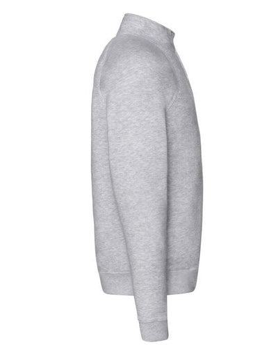 Fruit Of The Loom 62032 FOTL Mens Premium Zip Neck Sweat - Heather Grey