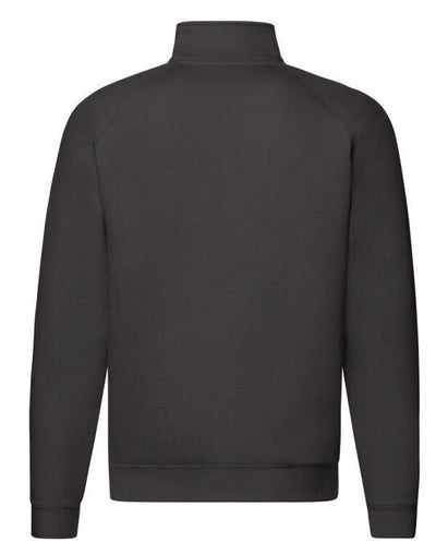 Fruit Of The Loom 62032 FOTL Mens Premium Zip Neck Sweat - Black