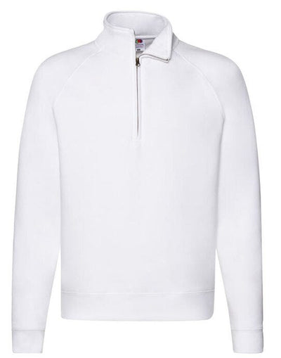 Fruit Of The Loom 62032 FOTL Mens Premium Zip Neck Sweat - White