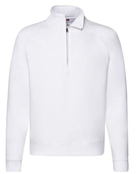 Fruit Of The Loom 62032 FOTL Mens Premium Zip Neck Sweat - White