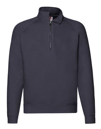 Fruit Of The Loom 62032 FOTL Mens Premium Zip Neck Sweat - Deep Navy