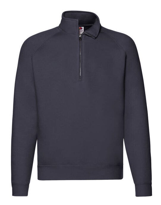 Fruit Of The Loom 62032 FOTL Mens Premium Zip Neck Sweat - Deep Navy