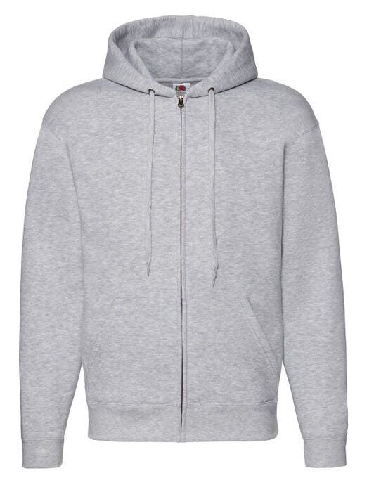 Fruit Of The Loom 62034 FOTL Mens Premium Hooded Sweat Jkt - Heather Grey
