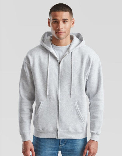 Fruit Of The Loom 62034 FOTL Mens Premium Hooded Sweat Jkt - Heather Grey