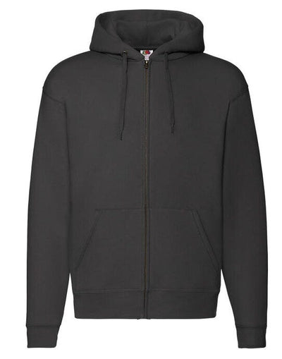 Fruit Of The Loom 62034 FOTL Mens Premium Hooded Sweat Jkt - Black