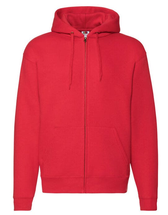 Fruit Of The Loom 62034 FOTL Mens Premium Hooded Sweat Jkt - Red