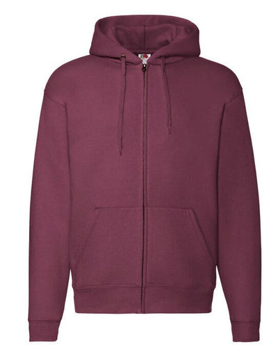 Fruit Of The Loom 62034 FOTL Mens Premium Hooded Sweat Jkt - Burgundy