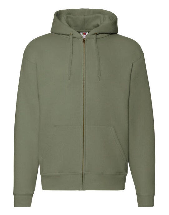 Fruit Of The Loom 62034 FOTL Mens Premium Hooded Sweat Jkt - Classic Olive