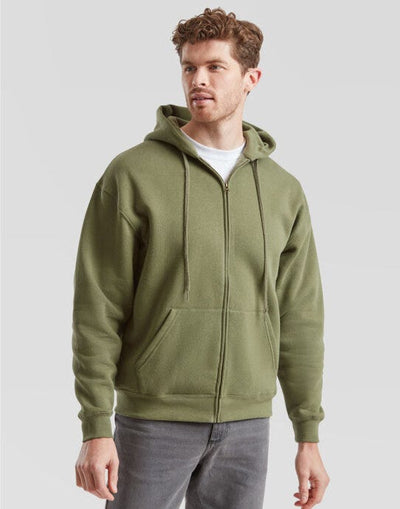 Fruit Of The Loom 62034 FOTL Mens Premium Hooded Sweat Jkt - Classic Olive