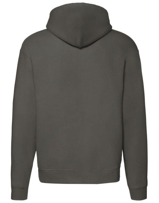Fruit Of The Loom 62034 FOTL Mens Premium Hooded Sweat Jkt - Charcoal