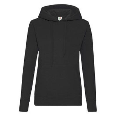 Fruit Of The Loom 62038 FOTL Ladies Classic Hooded Sweat - Black