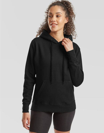 Fruit Of The Loom 62038 FOTL Ladies Classic Hooded Sweat - Black