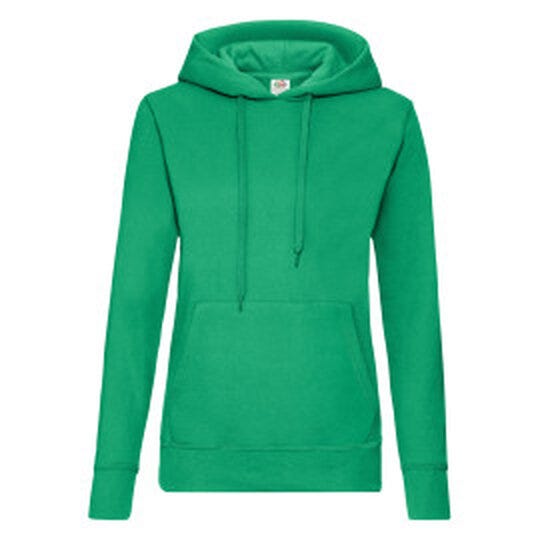 Fruit Of The Loom 62038 FOTL Ladies Classic Hooded Sweat - Kelly Green