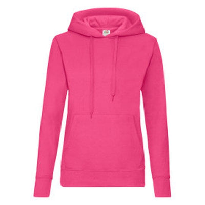Fruit Of The Loom 62038 FOTL Ladies Classic Hooded Sweat - Fuchsia