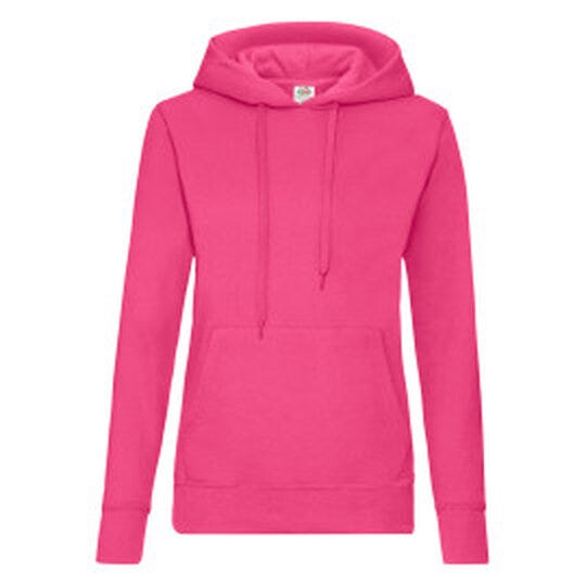Fruit Of The Loom 62038 FOTL Ladies Classic Hooded Sweat - Fuchsia