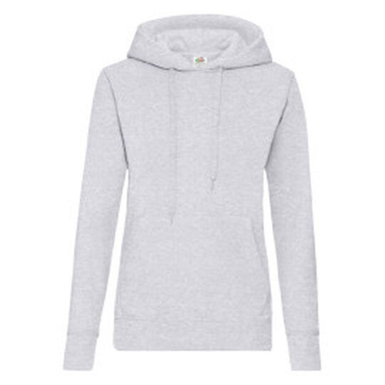 Fruit Of The Loom 62038 FOTL Ladies Classic Hooded Sweat - Heather Grey