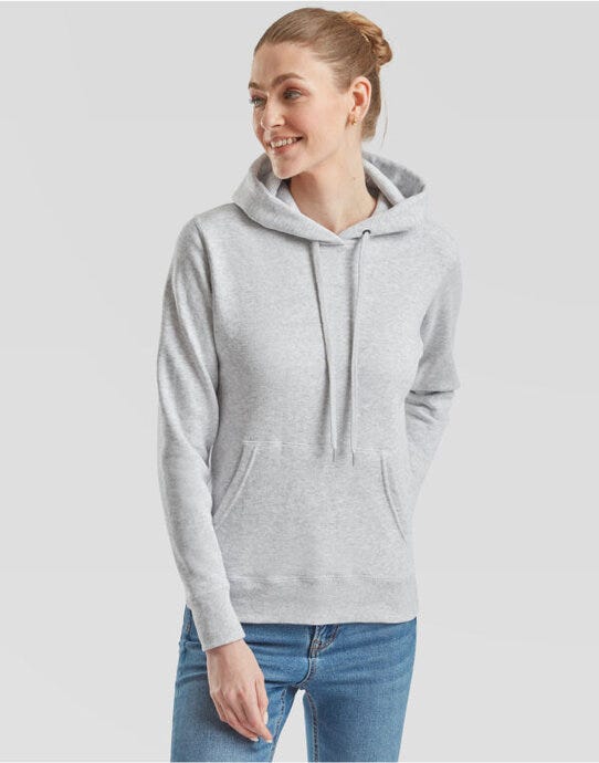 Fruit Of The Loom 62038 FOTL Ladies Classic Hooded Sweat - Heather Grey
