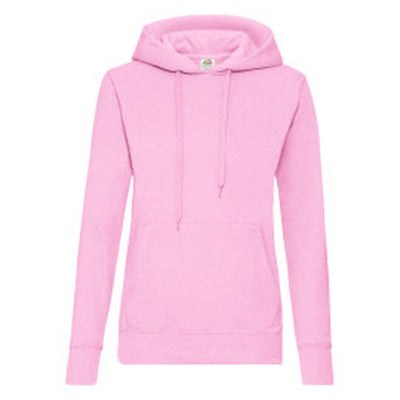 Fruit Of The Loom 62038 FOTL Ladies Classic Hooded Sweat - Light Pink