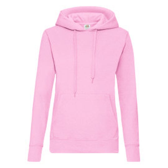 Fruit Of The Loom 62038 FOTL Ladies Classic Hooded Sweat - Light Pink