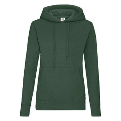 Fruit Of The Loom 62038 FOTL Ladies Classic Hooded Sweat - Bottle Green